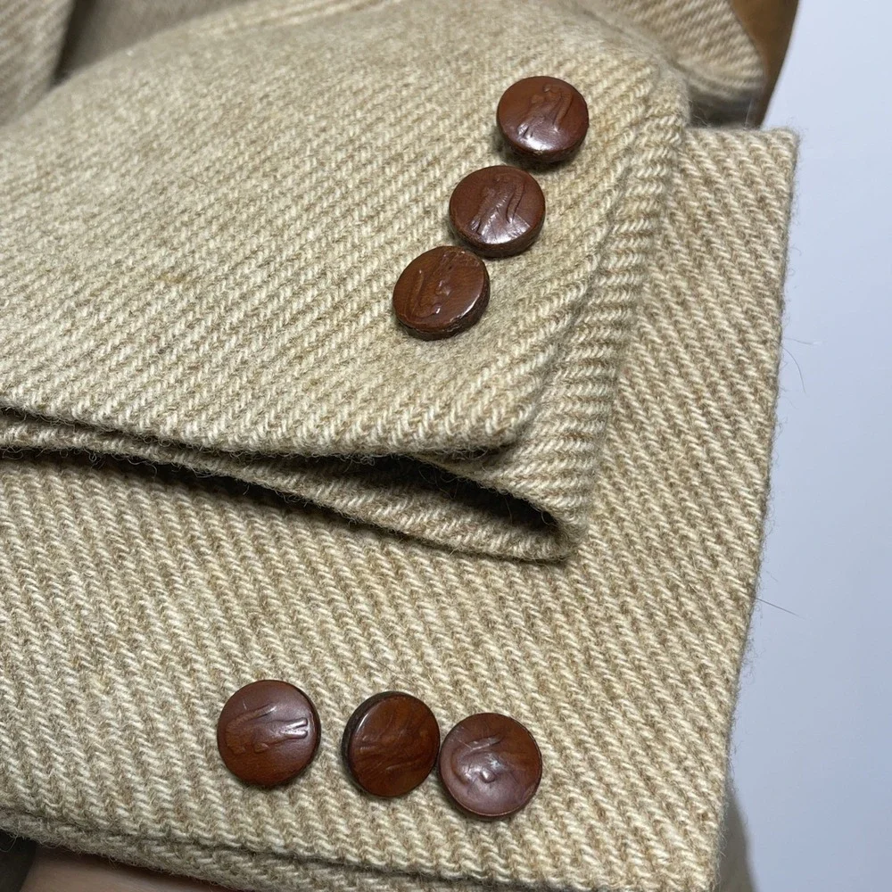 Vintage Izod Lacoste Wool Men's Blazer with Elbow Patches & Alligator‎ Buttons